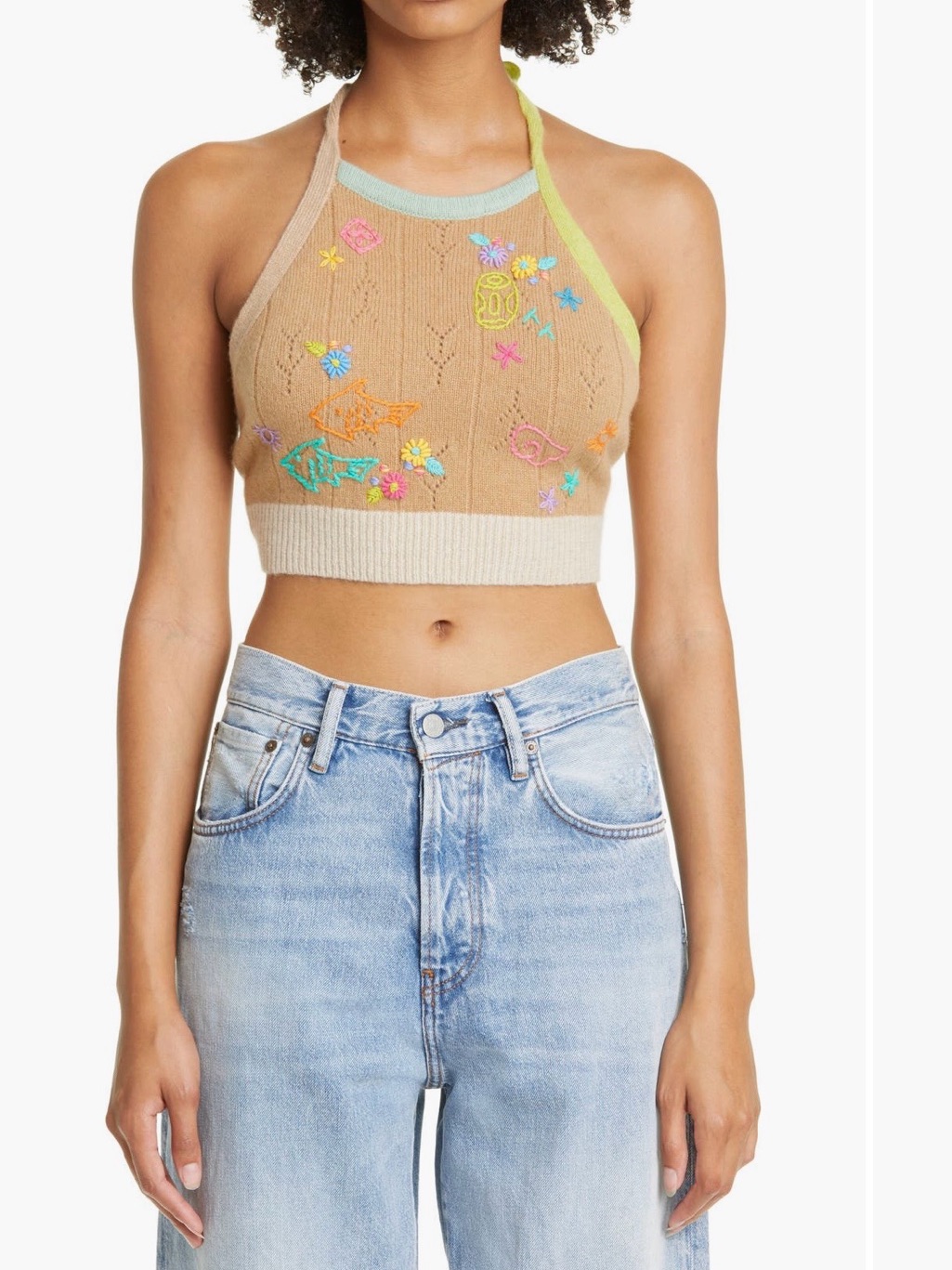 Yanyan Curious Embroidered Wool Halter Top — image 6 of 8
